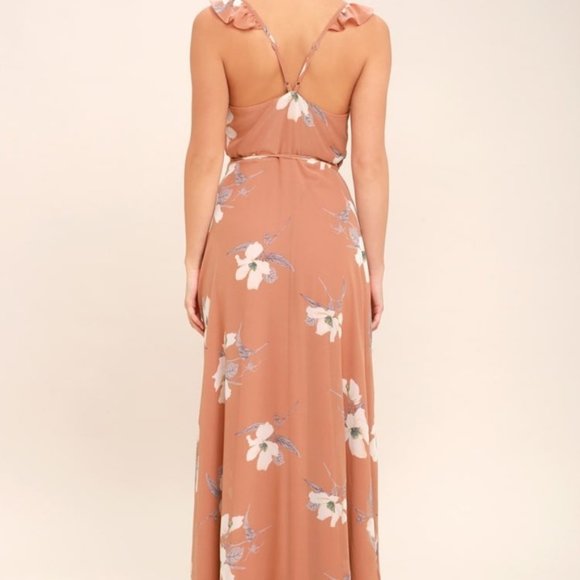 Lulus All Mine Rusty Rose Floral High-Low Maxi - Picture 4 of 6